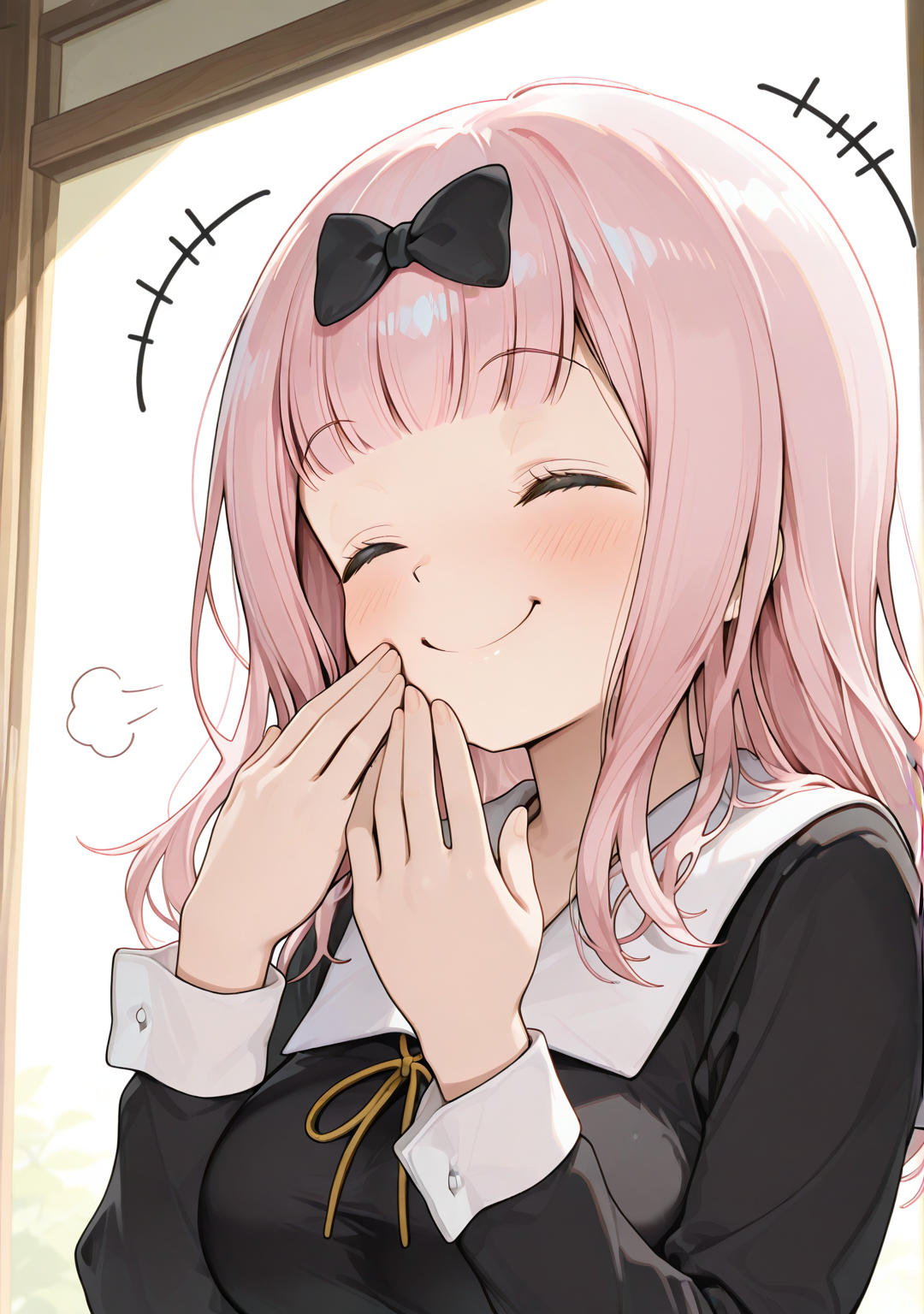 general,masterpiece,best quality,amazing quality,<lora:nanostyle:1>,nanostyle,
1girl,fujiwara chika,giggling,
