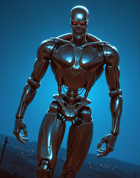 <lora:Terminator_(Terminator)_(Illustrious)_(AD):0.85> Terminator, robot, endoskeleton,
((
exterior, science fiction, night, night time, post apocalyptic landscape,
dutch angle, dynamic action, male focus, solo, villain, solo, powerful, superiority, brushed titanium, large shoulders, thick arms, thick legs, wide chest,
)),
BREAK: very awe, aesthetically pleasing, masterpiece, best quality, amazing quality, very aesthetic, depth of field, absurd details, depth of field, atmospheric rendering, natural shading, soft shading,
BREAK: lazympos, lazypos (3),