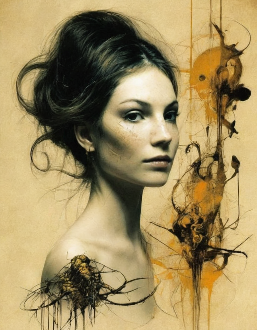 a radiant creation by dave mckean of a lady <lora:AnalukXL8:1>