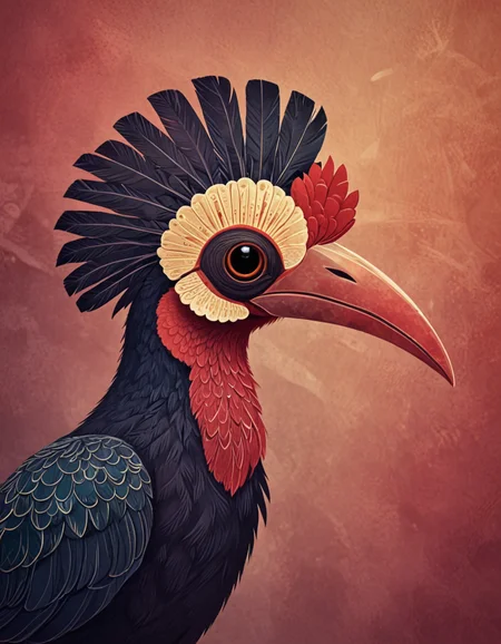 helmeted hornbill novuschroma style <lora:135_novuschromaSXL_a6:1>, <lora:sdxl_lightning_8step_lora:1>