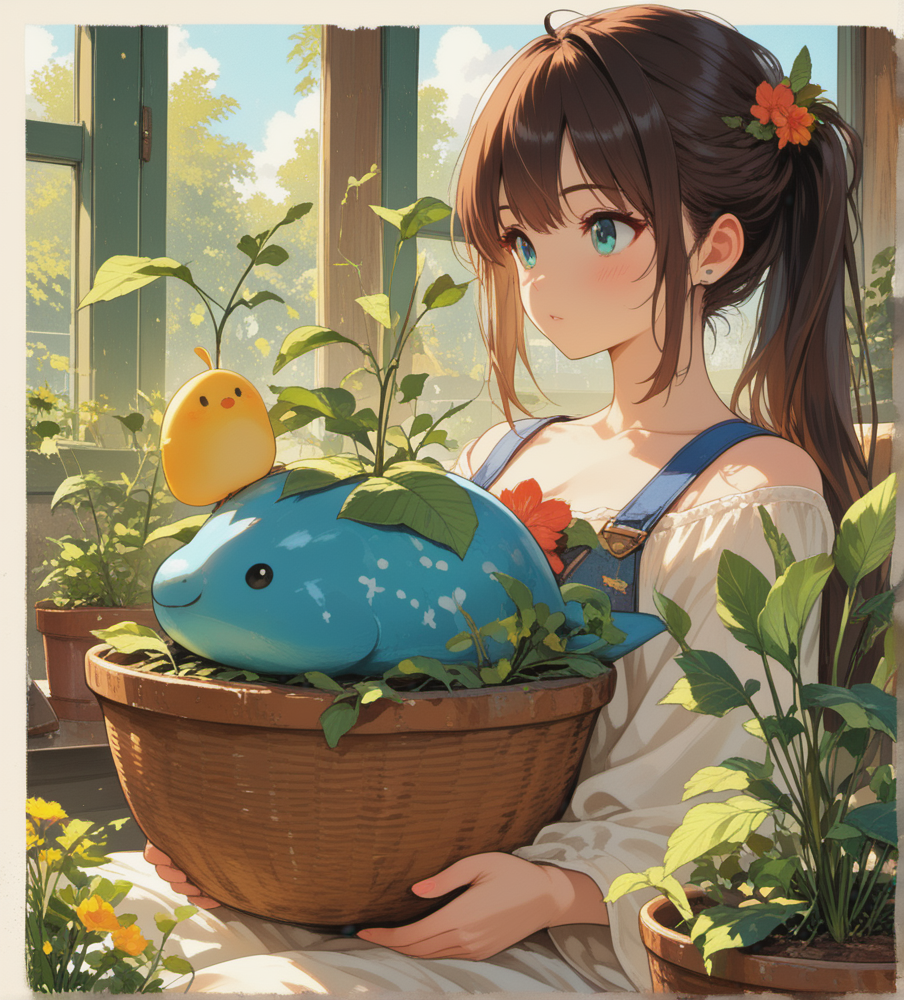 masterpiece, very aesthetic, best quality, gardening <lora:CreateConcept_Illustrious:0.7000000000000001> <lora:add-detail-xl:0.9> <lora:Dramatic_Lighting_Slider:0.9>