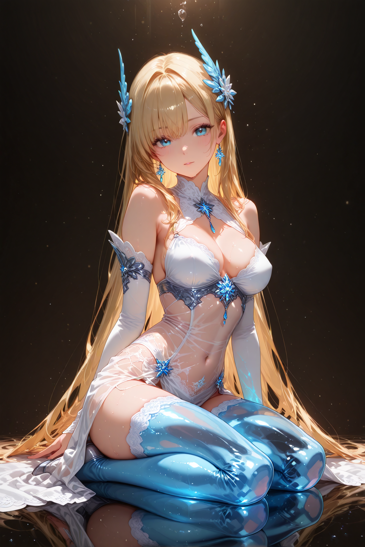 1girl, glass body, masterpiece, best quality