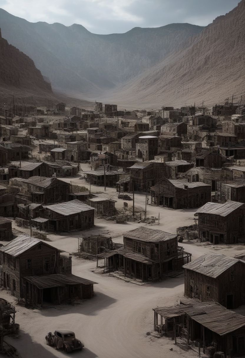 the ghost town, 8K, realistic, masterpiece,