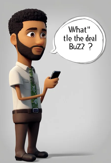 js1, speech bubble saying "what's the deal with buzz???"
headshot, man, solo, man in button up shirt, full body, full body shot, white background, no background, PNG, natural lighting, no shadows, ultra detailed, hyperrealistic, 80mm, 4k, 8k, 8k realistic, sharp focus, intricate, high resolution, swarm of bees
