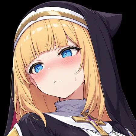 <lora:Exorcist_Girl_Charlotte__Mizuki_Konoe:1>
exorcistcharlotte,habit, solo, blush, simple background, closed mouth, black background, portrait
masterpiece,best quality,amazing quality,