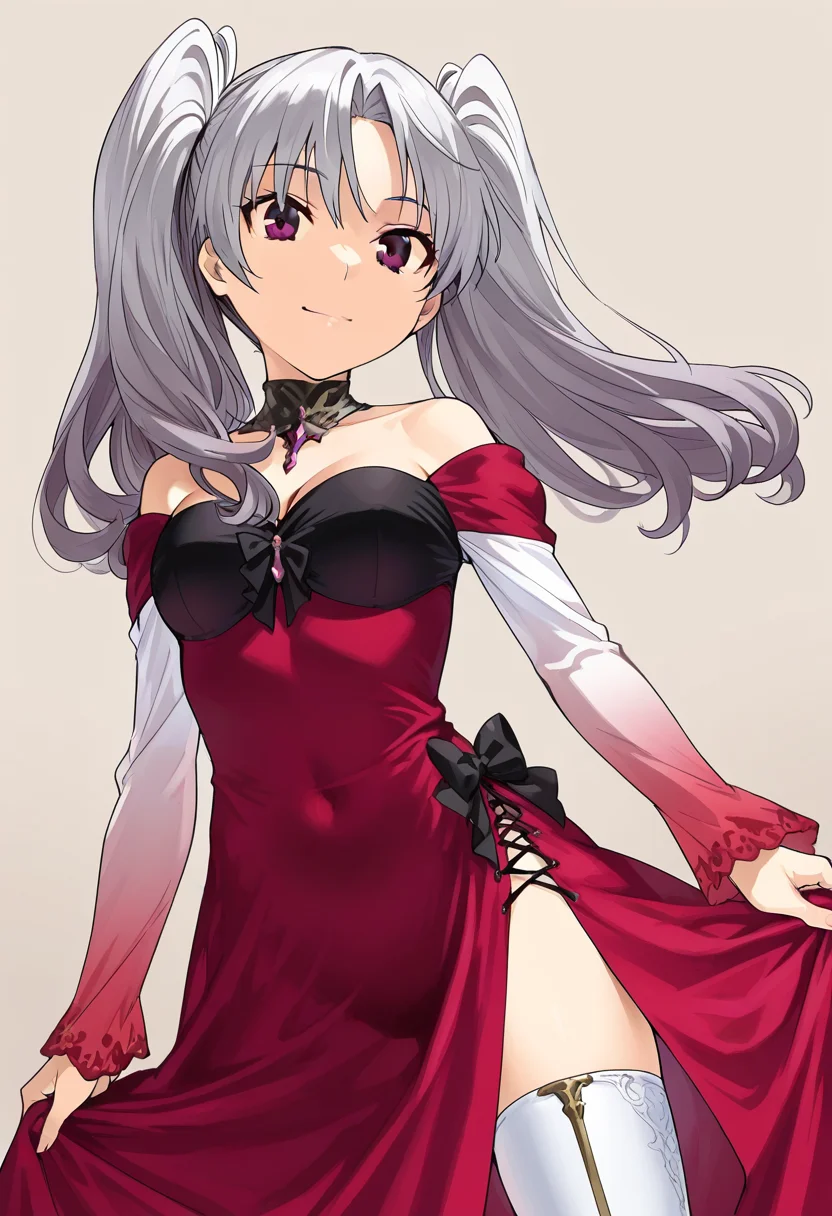 aryabhata,1girl,twintails,white thigh boots,off-shoulder dress,gradient sleeves,side slit,
BREAK
masterpiece,best quality,absurdres,<lora:bs2aryabhata-000016:1>,anime coloring,