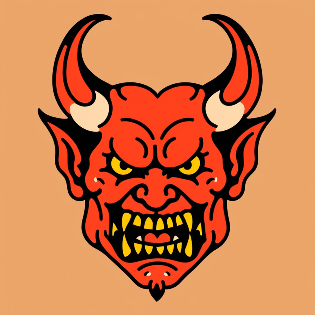 tcc_simple_illustration, limited palette illustration of a devil face <lora:Simple_Bold_Illustration:1.0>