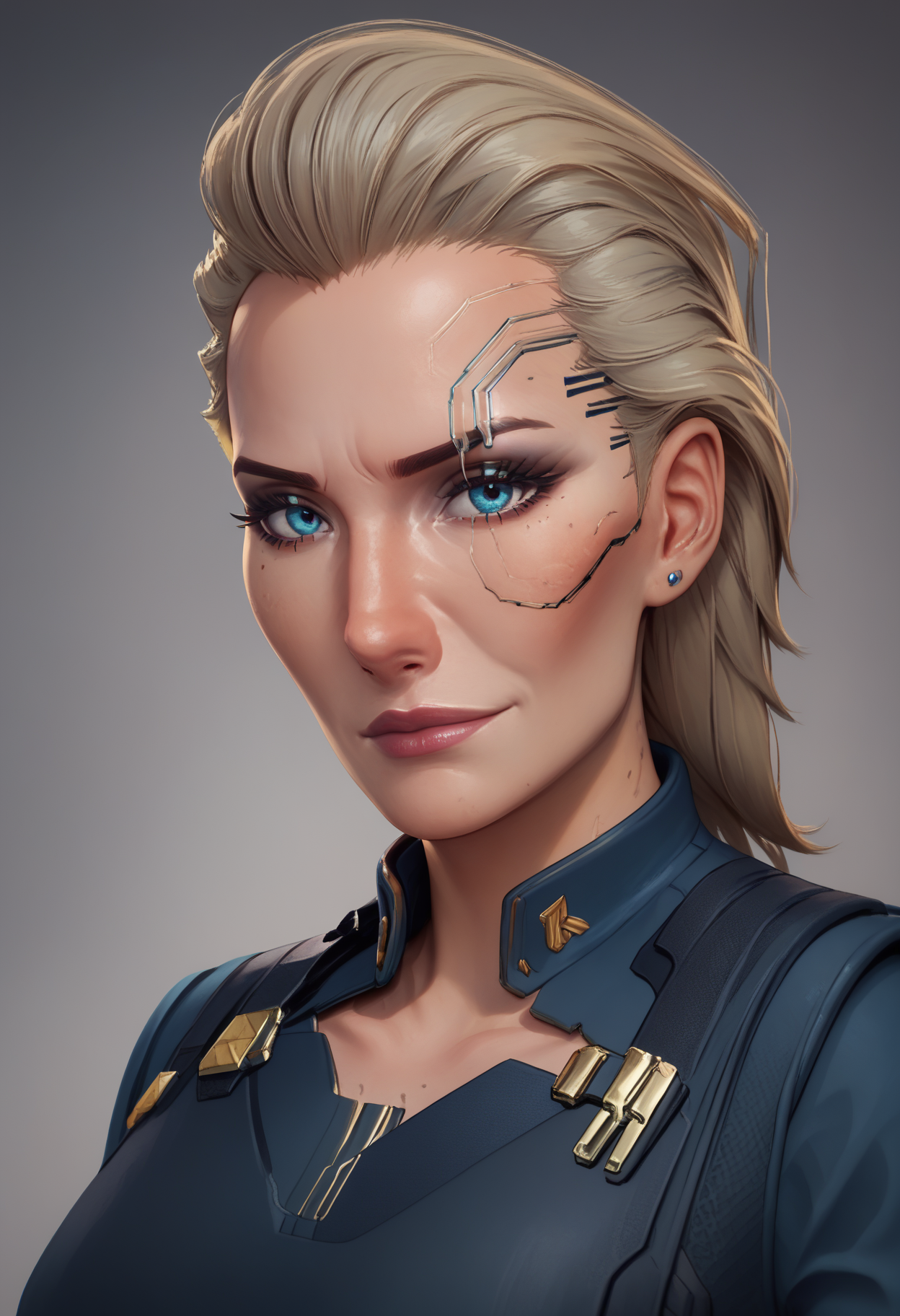 score_9, score_8_up, score_7_up, BREAK,
<lora:meredithPony:1.0> MEREDITHSTOUT, portrait., corpooutfit,  looking at the viewer