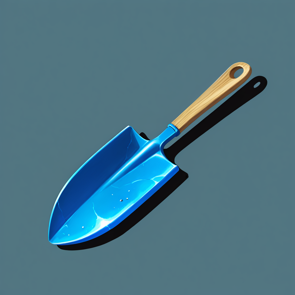 no humans, semrealic, cast shadow, trowel, solo, simple background <lora:semi_real_icon:0.7>