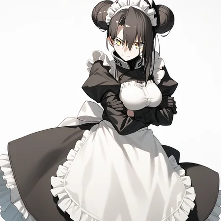 <lora:Takeuchi_Takashi_PonyXL_style_v01:1>
<lora:agent.pony:1>
score_9 , score_8_up , score_7_up , source_anime , 
masterpiece , best quality , ultra-detailed , 
BREAK
agent \(girls' frontline\), maid
1girl , woman , huge breasts , light smile , light blush , ((medusa (fate)):0.5)  , 
long black hair  , maid dress ,  
cool movement