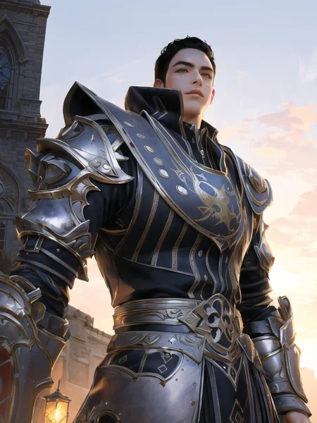 BDOboy, 1boy, intense angle, armor,
(extremely detailed CG unity 8k wallpaper, masterpiece, best quality, ultra-detailed, best shadow, volumetric lighting), High contrast, (best illumination),
mksks style, medieval, castle, outdoors,