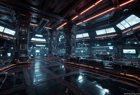 Science Fiction, scenery, space station, smoke, indoors, neon lights, hub, servers
<lora:Sci-fi_Space_Stations:0.8>