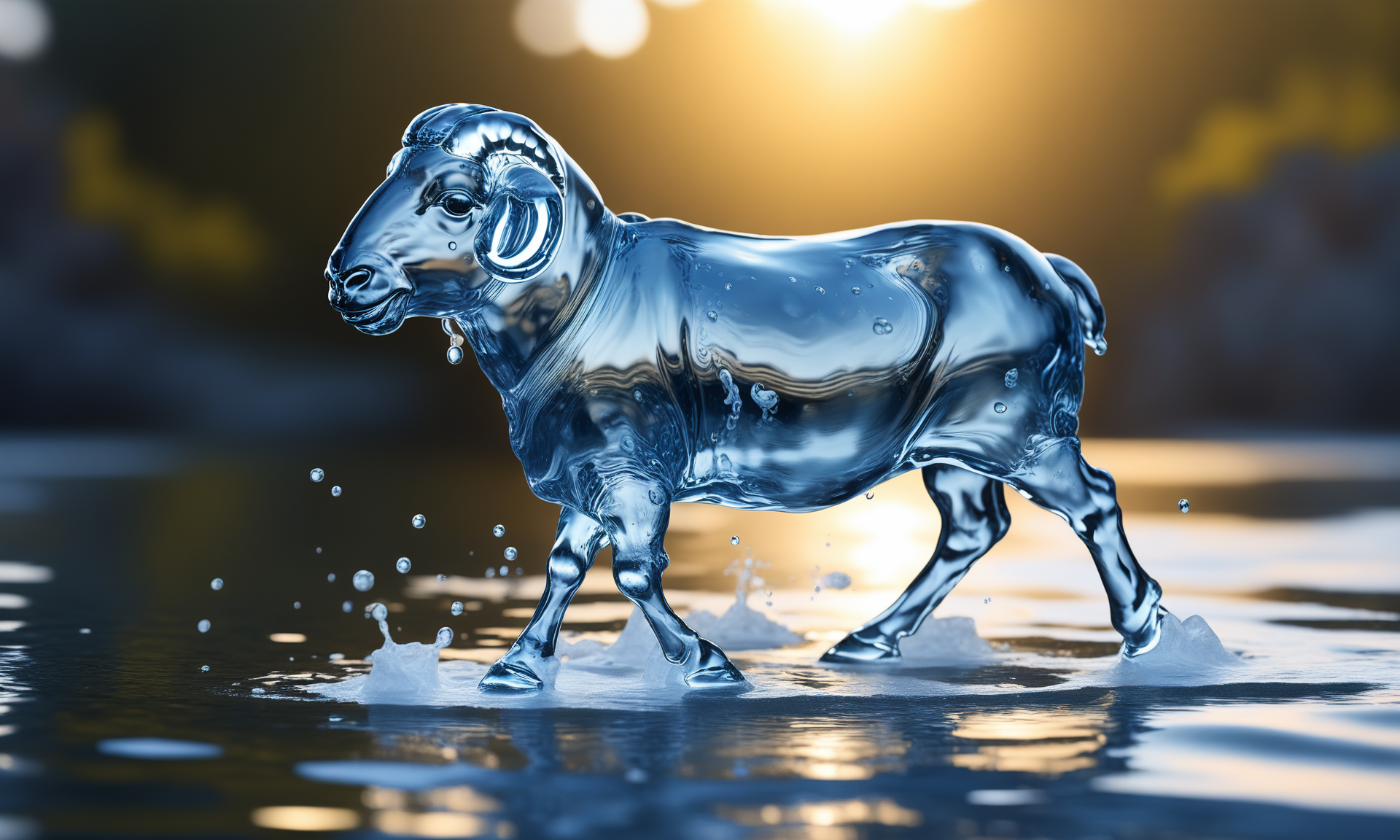 <lora:watercd_xl-000008:0.7>,a transparent water elemental sheep made of (watercd_xl,wavy,brightness,contortion,abstract) in pool,water eyes,water hairs,water body,splash water,water drops,no humans,long-focus,tilt-shift,outdoors,on water,full body,chinese zodiac,cutie,cute,still life,front view,facing viewer,looking at viewer,ethereal fantasy concept art,magnificent,epic,majestic,magical, emotional,harmonious,high budget,moody,epic,gorgeous,perfect lighting,realistic,photorealistic,photographic,photo (medium),real,moody lighting,volumetric lighting,reality ray tracing,8K,HDR,UHD,masterpiece,best quality,highly detailed,high resolution,finely detail,extremely detailed,ultra detailed,wallpaper