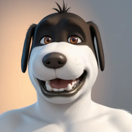 score_9, score_8_up, score_7_up, source:furry, dynamic lighting, detailed background, nature background,  anthro, furry, detailed eyes. detailed hair, detailed face, detailed lips, furry futa, solo,
BREAK
Duke, anthro dog, cartoon dog, white fur, black markings, black nose, brown eyes, floppy ears, dog ears, animal ears, black lip, big black lip, solo, male focus
BREAK
<lora:add-detail-xl:1.5>