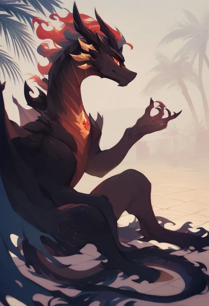 score_9, score_8_up, score_7_up, score_6_up, score_5_up, score_4_up, <lora:Shadow_Style_for_Pony:1> Palm sized, shadow dragon, black silhouette, red and gold flame swirling in the background, sitting on a hand,