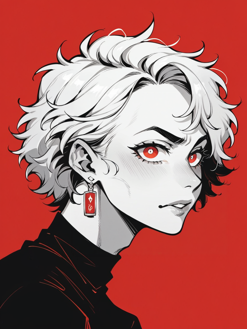 score_9, score_8_up, score_7_up, score_6_up, score_5_up, score_4_up,   <lora:h3ll1shXLP2:0.8> 1girl, red background, h3ll1sh,