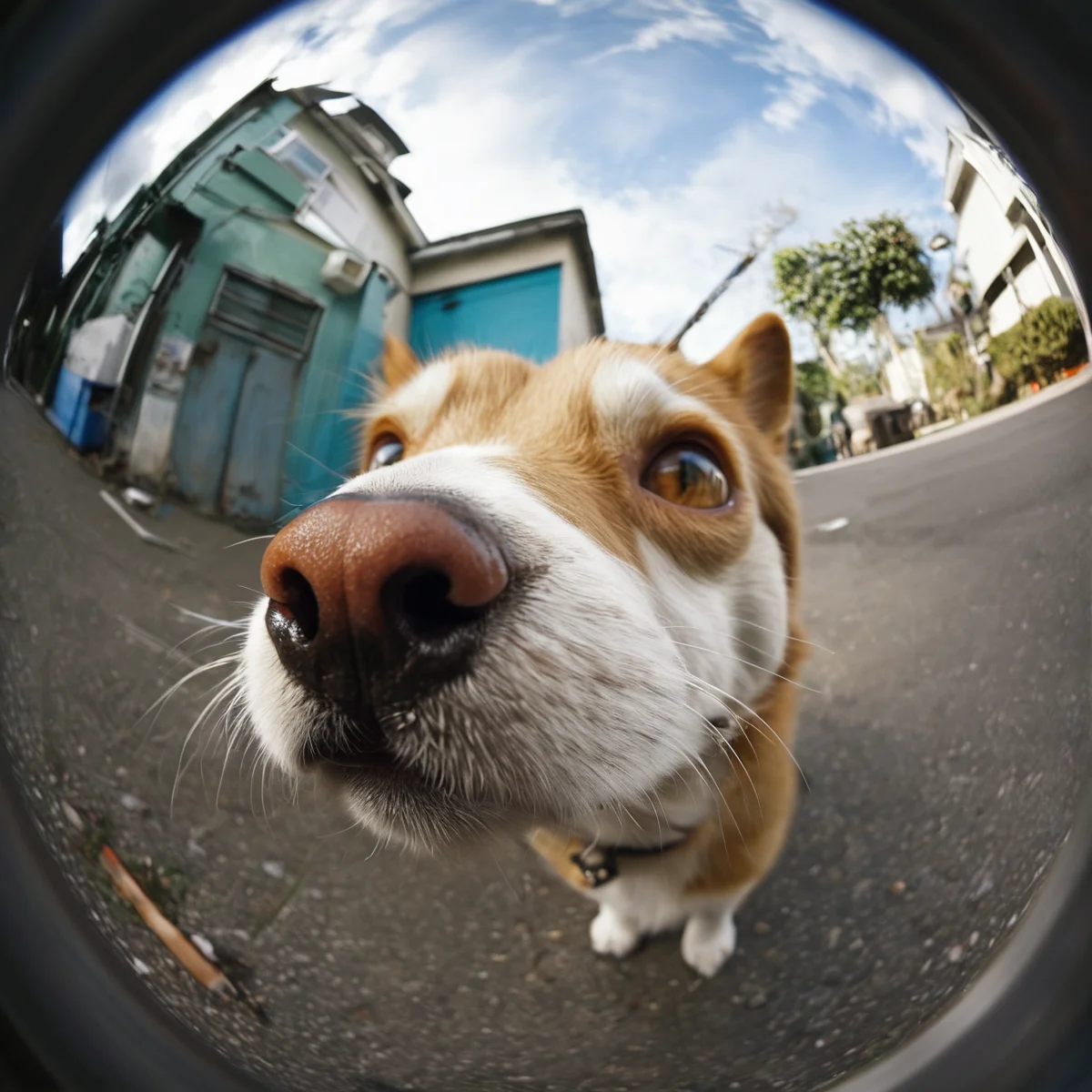 masterpiece,best quality,<lora:tbh323-sdxl:0.6>,dog in fisheye,