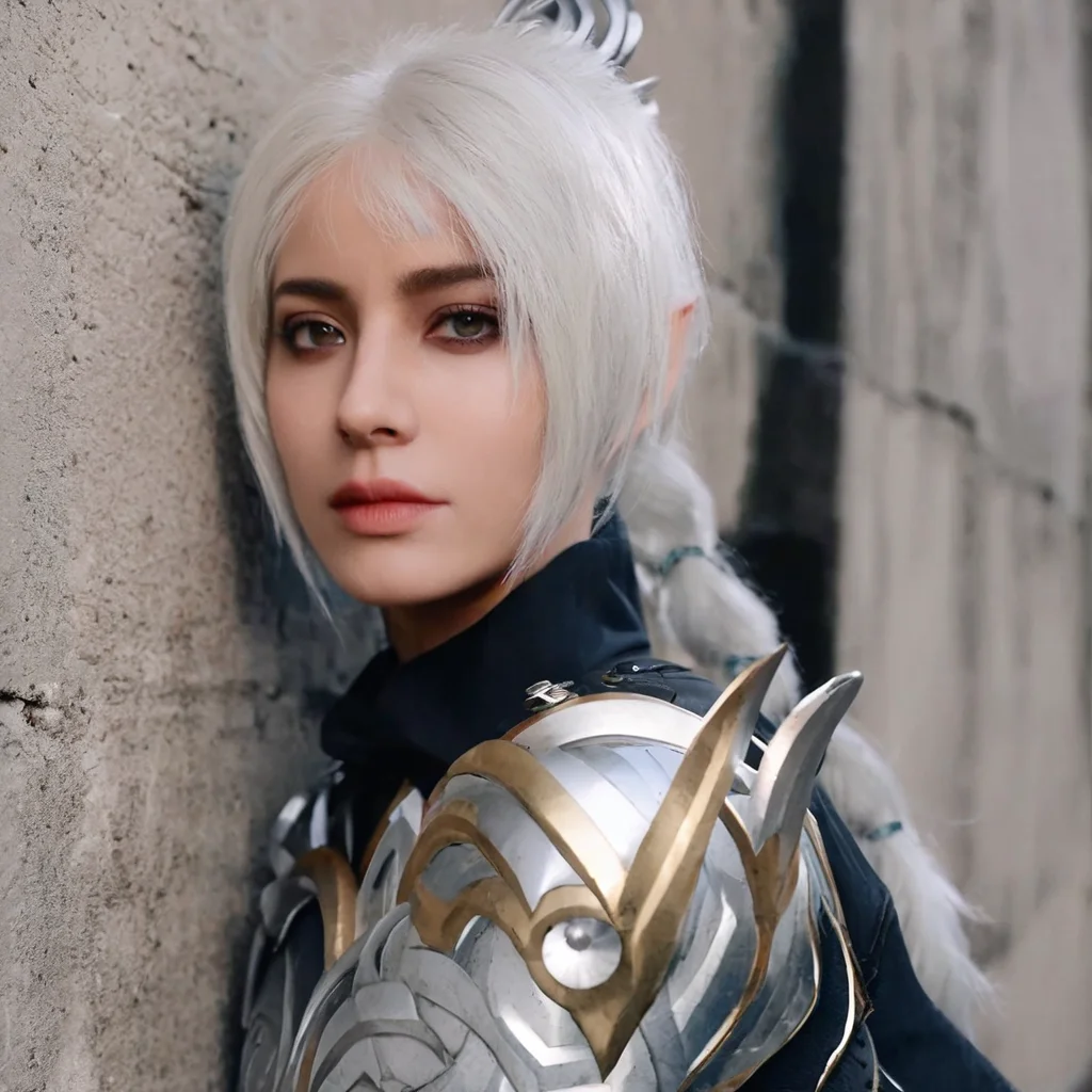 cinematic, high quality, (detailed), (highly detailed), a professional photo of Shadowheart with white hair leaning on a cement wall <lora:Shadowheart_XL-000008:1>