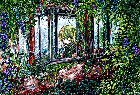 a open Sinoink window with beautiful tree outside,