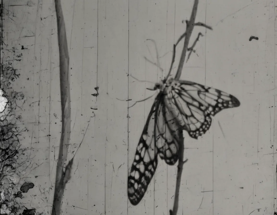 <lora:fdec:1>fdec, moth on stem of plant
photograph from 1920s