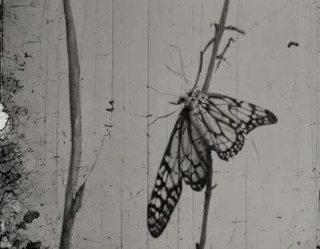 <lora:fdec:1>fdec, moth on stem of plant
photograph from 1920s