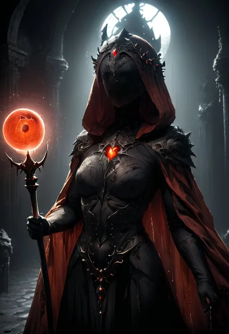 AtomicHeartTwinsCosplay in absolute darkness, profoundly no light, holding black-pink heart shaped orbstaff, 
pointed hat, translucent skin, Describe the captivating scene captured in the vintage photograph featuring a Bedouin artist skillfully swallowing a massive sword in the style of Final Fantasy, amidst a mesmerized audience. Provide details about the artist's attire, the sword's intricate design, and the expressions of the onlookers as they witness this extraordinary performance., amazing quality, masterpiece, best quality, hyper detailed, ultra detailed, UHD, perfect anatomy, portrait, dof, hyper-realism, majestic, awesome, inspiring, closeup, an weathered outworn old Fantasy cape, smooth, Closeup, by Dring, rust paint peelz, atmospheric haze, cinamatic composition, soft shadows, national geographic style