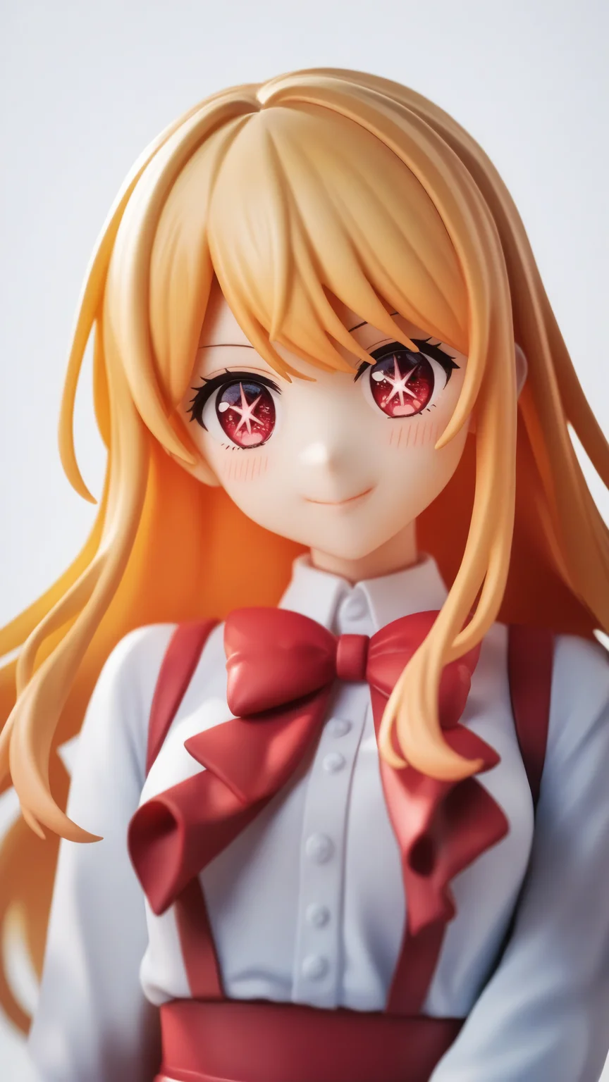 (score_9,score_8_up,score_7_up),source_anime,
1girl,solo,upper_body,blush,smile,blonde_hair,long_hair,closed_mouth,commentary,hoshino_ruby,long_sleeves,red_bowtie,red_eyes,simple_background,star-shaped_pupils,white_background,<lora:oshi_no_ko:1>,
