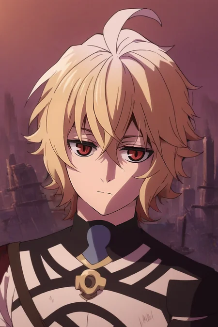 score_9, score_8_up, score_7_up, source_anime, , , , upper body, , 1boy, solo, male focus, <lora:mikaela_hyakuya_pony:0.96>, mikaela_hyakuya, blonde hair, red eyes, short hair, hair between eyes, bangs, ahoge, , post-apocalyptic, , <lora:sdxl_lightning_8step_lora:1>