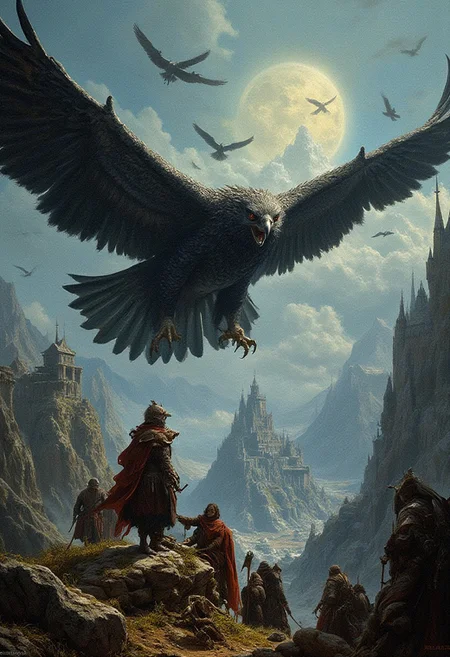 DnD_Grainyboyz,grainy, noise, Dark cyberpunk artwork of THE PROGENITOR OF LUST, Extremely hyper realistic detailed,
Harpy flocks screech across the skies of Stonetalon Mountains, their nests perched high above. They swoop down on unsuspecting travelers, their motives as capricious as the wind., 
in the style of a frank frazetta oil painting mixed with world of warcraft