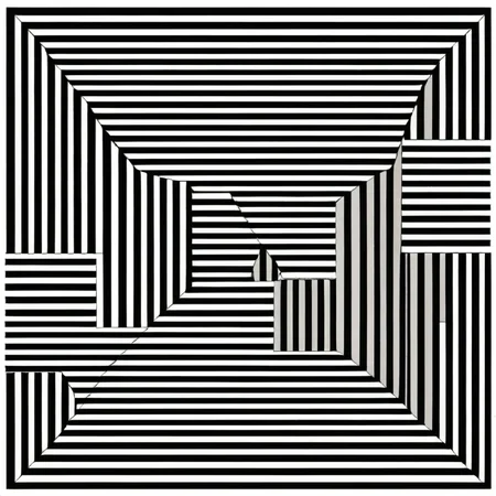(triangle:3) made of stripes Le Parc with a black and white design abstraccion geometrica <lora:LeParc_AI_LoRA_XL_v2.1:1>