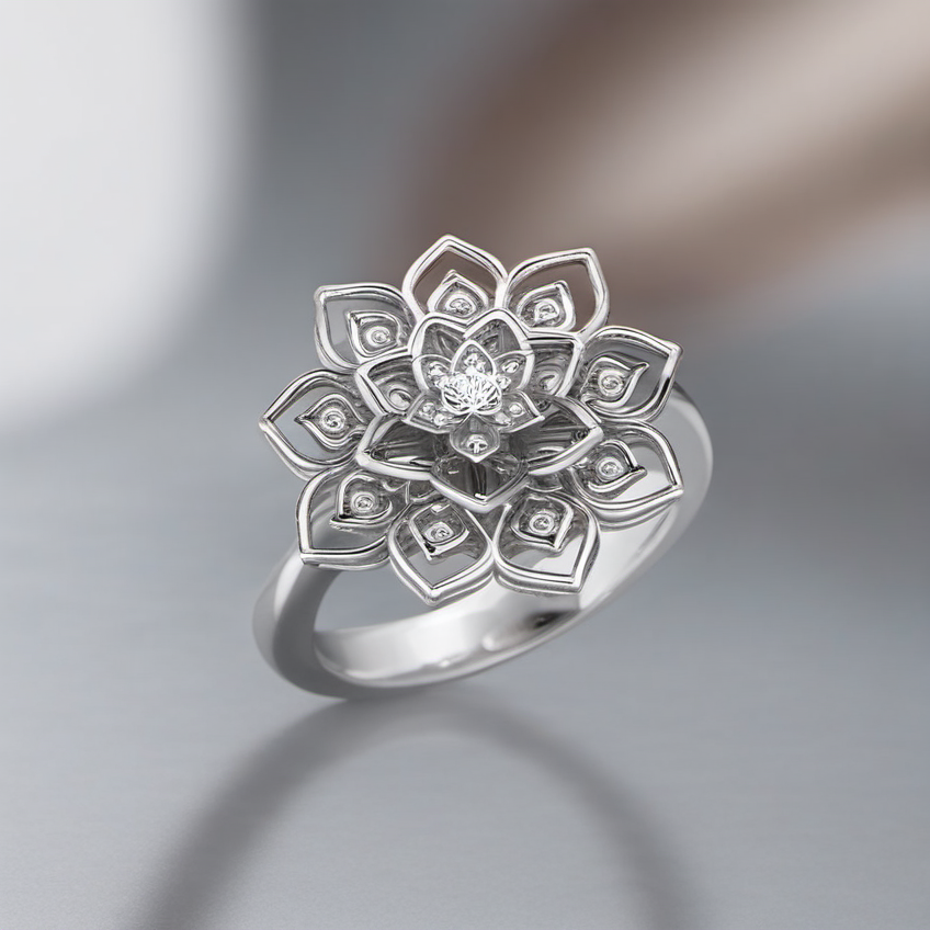 ring,lotus shape<lora:diamond:1>