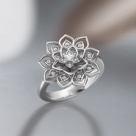 ring,lotus shape<lora:diamond:1>