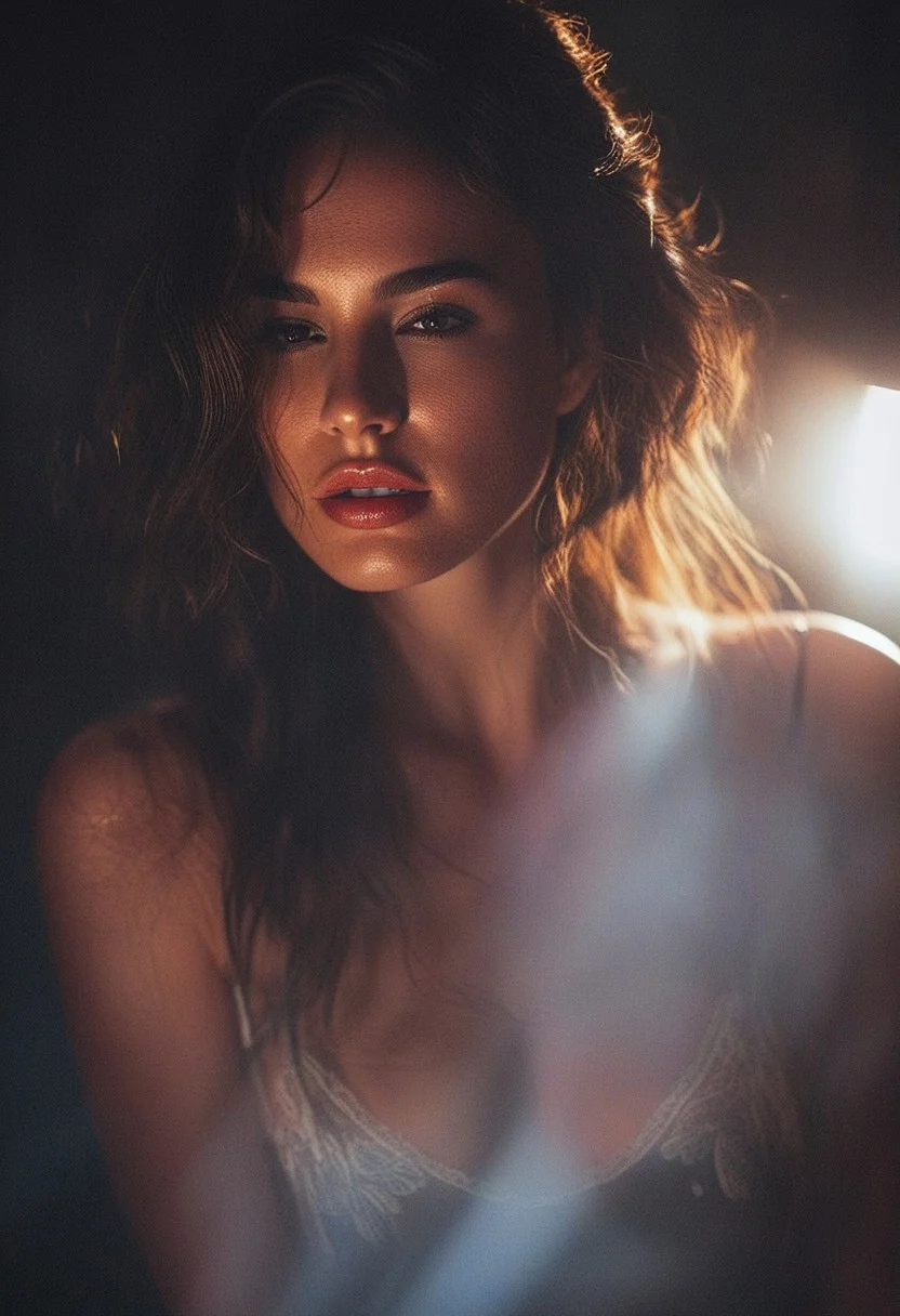 (Misterious mood Soft Lighting Photography), TWbabeXL01 irresistibile beautiful (20yo woman), close-up, italian girl , light smirk, full lips, skin texture, skin grain, long dark mixed colors hair, crop top, deep cleavage, feathered lighting, light and shadow, elegance, harmony, 8K, best quality, masterpiece, an extremely delicate and realistic portrait, fashion magazine style, suspended expression , great lighting, perfect shading, professional shading, light reflections and flare, shallow depth of field, dark background, uncropped, detailed eyes, professional makeup , modern styled, perfect face, perfect teeth, cute, beautiful, perfect beauty, amazing beauty, pure genius, absolutely perfect, gentle, highly detailed, breathtaking, ((Photo Focus, DOF, Aperture)), very elegant, detailed skin, high-budget professional color grading, uncensored, dof background, OverallDetailXL