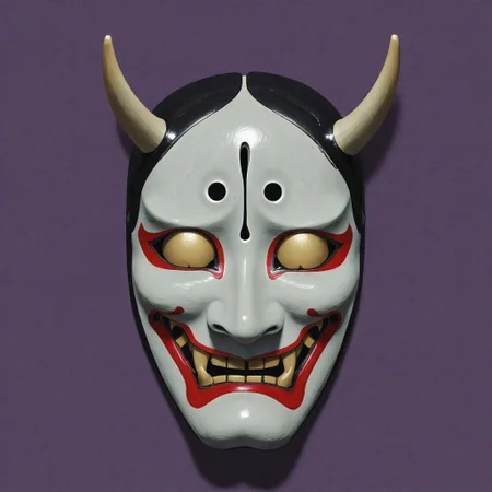 haunted hannya mask in an ancient Japanese shrine