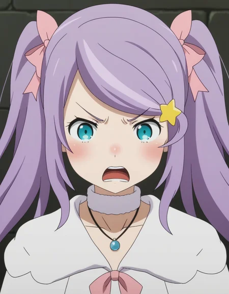 <lora:Anastasia_Hoshin_ReZero:1>, 1girl, anastasia hoshin, purple hair, twin tails, angry