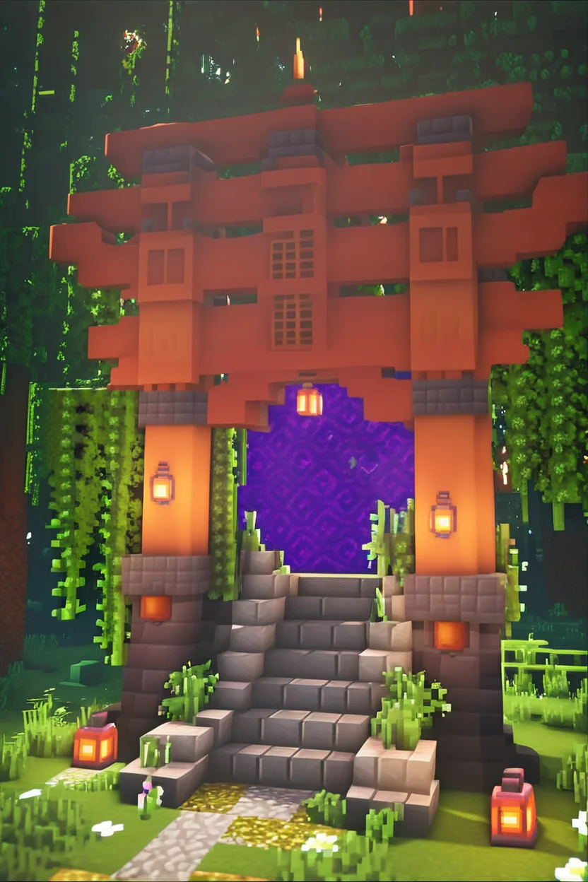score_9, score_8_up, score_8, ,,, zzNetherPortal, block (minecraft), minecraft (style), low poly, lowpoly, 3d, pixels, flower, outdoors, tree, no humans, grass, plant, nature, scenery, lantern, stairs, torii, path, moss, overgrown, no humans, architecture, <lora:NetherPortalPDXL_v2:1.0>, ,,, smile, looking at viewer, ,,, embedding:zPDXL, <lora:SDXLFaeTastic2400:0.5>,