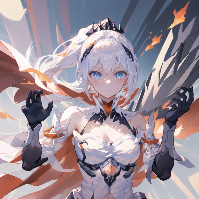 masterpiece, best quality, 1girl, solo, face close up, kiana_flamescion, ponytail, armor, cape, fiery cape <lora:Kiana_Flamescion:0.8>