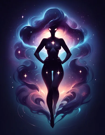 score_9,score_8_up,score_7_up,   <lora:Navi_Celestial_Skin_PonyXL:1> nv-celestialskin  ,   colored skin,  void cosmic body, deep black skin, silhouette, nebula, faceless female, 
1girl, looking at viewer,  blurry background,  floating, full body, hands on own hips, contrapposto,