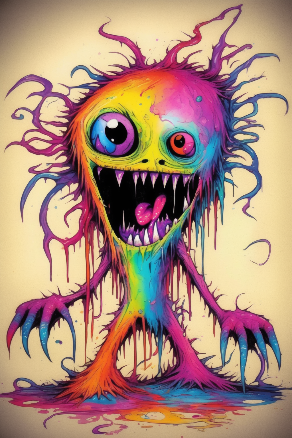 <lora:Alex Pardee Style:1>Alex Pardee Style - an alex pardee monster in the style of lisa frank