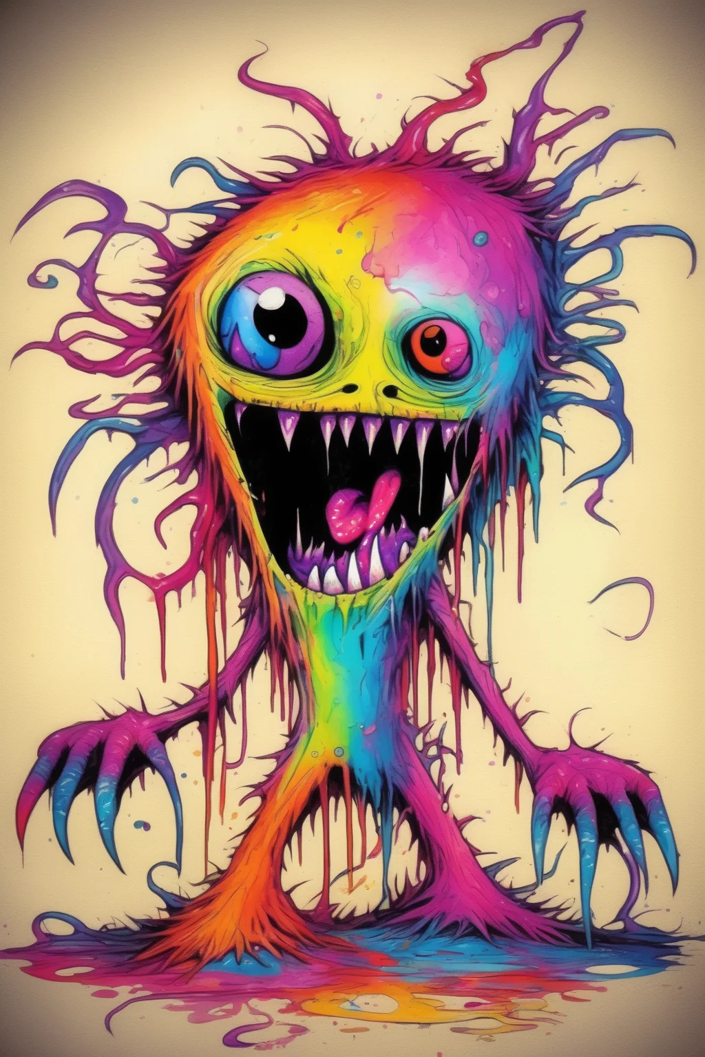 <lora:Alex Pardee Style:1>Alex Pardee Style - an alex pardee monster in the style of lisa frank