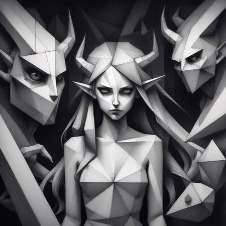 gformix geometric sketch girl in a surreal world of darkness demons in the background
<lora:gformix:0.8>