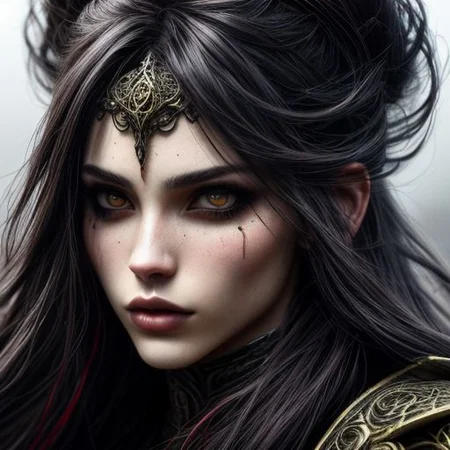 necromancer, female badass Mage, Red Long Hair, sexy Body, OverallDetail, ((ultra detailed Close Up Portrait))