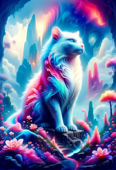 impressionismus. background. fantasylandscape. fantasc city. mountain. ocean. sky. clouds. tree. flowers. fantasy animals. Future. Nature. Fantasy. perfection style, vivid colors, colorful, vivid background, midjourneyv6.1, fantasy art deco, fantasy animal, ArsMJStyle, impressionism, Colorful Chaos Cracks and Drops, ral-3dwvz, DonMP4ste11F41ryT4l3XL