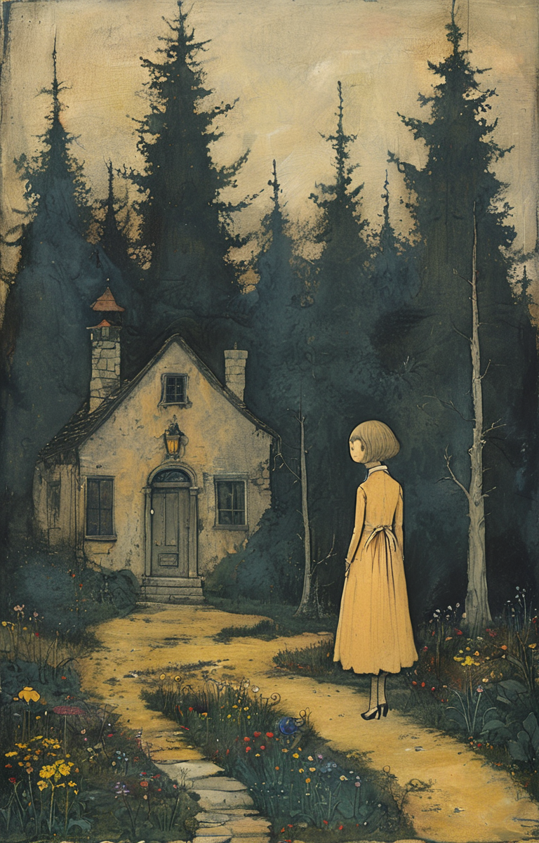 masterpiece,best quality,<lora:tbh219-sdxl:0.9>,illustration,style of John Kenn Mortensen A bottle of perfume in garden