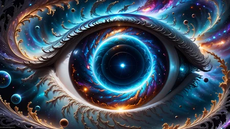 breathtaking Quantum Galaxy in the eye. . award-winning, professional, highly detailed