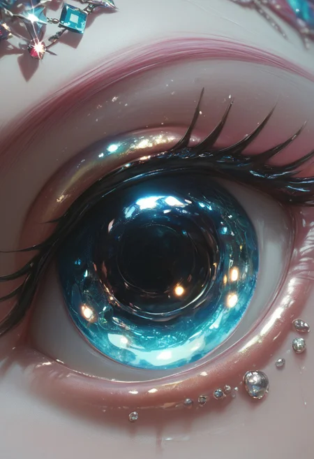 easynegative, source_anime, zPDXL2, extremely detailed, score_9, score_8_up, score_7_up, score_6_up, object_head, h3ad, <lora:Insert_Head_Here:1> sparkling diamonds and jewels, close up, looking over shoulder