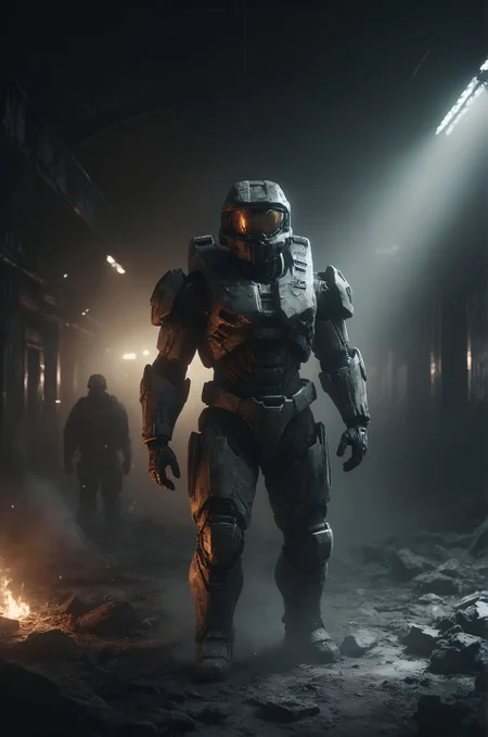 Halo Artwork
Many details everywhere. soft shadows. Low saturation colors. Insane quality. Insane resolution. Insane details. Masterpiece. 32k resolution.
Dramatic,Dynamic,Cinematic,Sharp details
<lora:dvr-lnds-sdxl:0.4> dvr-lnds-sdxl <lora:add-detail-xl:1> <lora:casting shadow style v2:0.1> casting shadow style, cucoloris patterned illumination <lora:MJ52:0.051> <lora:ral-apoctvisn-sdxl:0.1> ral-apoctvisn <lora:ral-mtclniscp-sdxl:0.1> ral-mtclniscp <lora:SDXLFaeTastic2400:0.1> <lora:zavy-cntrst-sdxl:0.1> dark, chiaroscuro, low-key <lora:zavy-rmlght-sdxl:0.1> zavy-rmlght