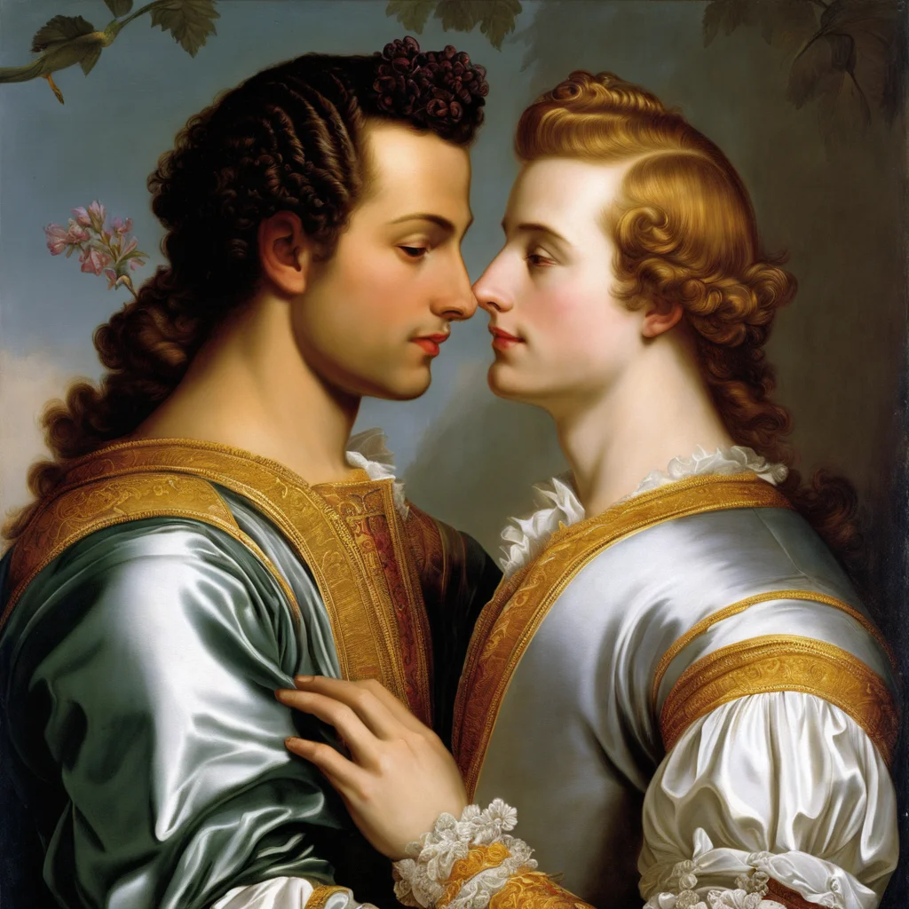 gay romance novel cover by Balthasar van der Ast