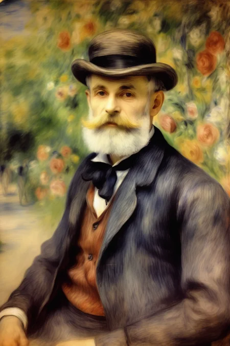 <lora:Pierre Auguste Renoir Style:1>Pierre Auguste Renoir Style - photo of the artist Auguste Renoir