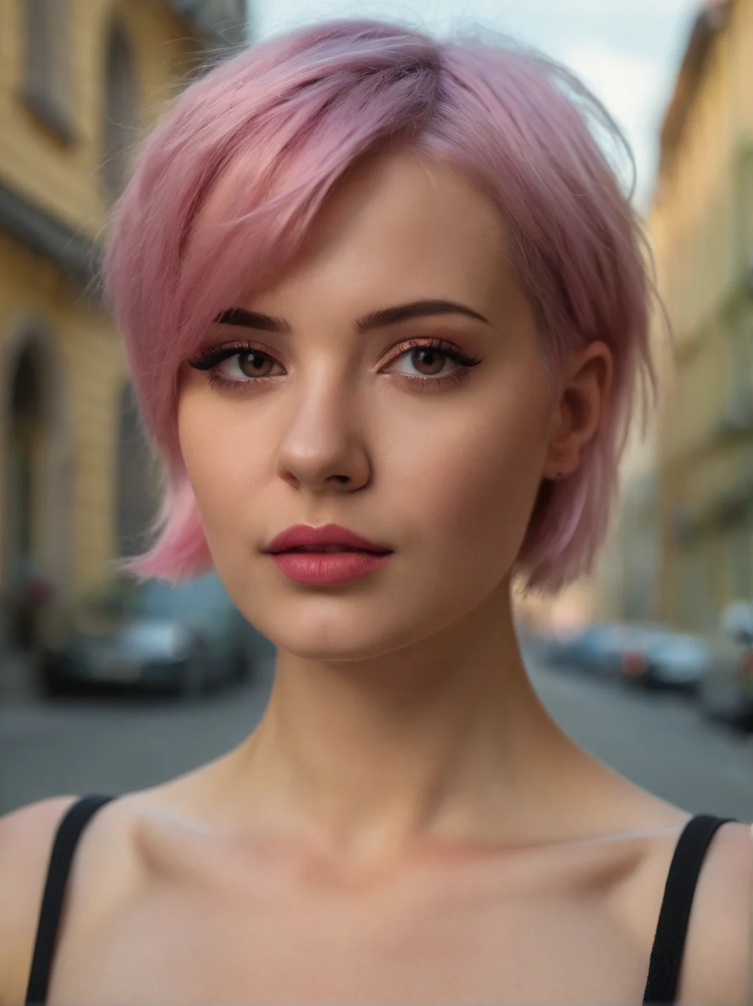 Cinematic fashion photograph portrait of Myroslava_Medved_P_MXAI_SDXL close up shot, sad expression, (((Ultra-HD-details, Ultra-HD-detailed, Ultra-HD-realistic, Ultra-HD-photo-same-realistic-quality-details)))